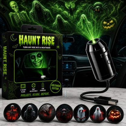 Halloween USB Ghost Projector 7 Spooky Slides & 360 Adjustable Light