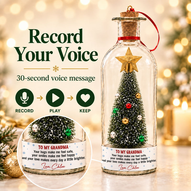 🎄Voice Recordable Ornament Glass Christmas Tree 🎁