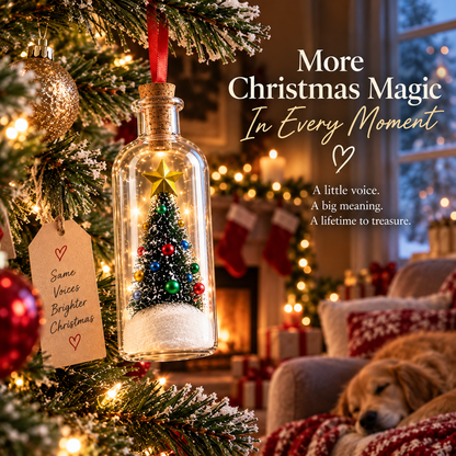 🎄Voice Recordable Ornament Glass Christmas Tree 🎁