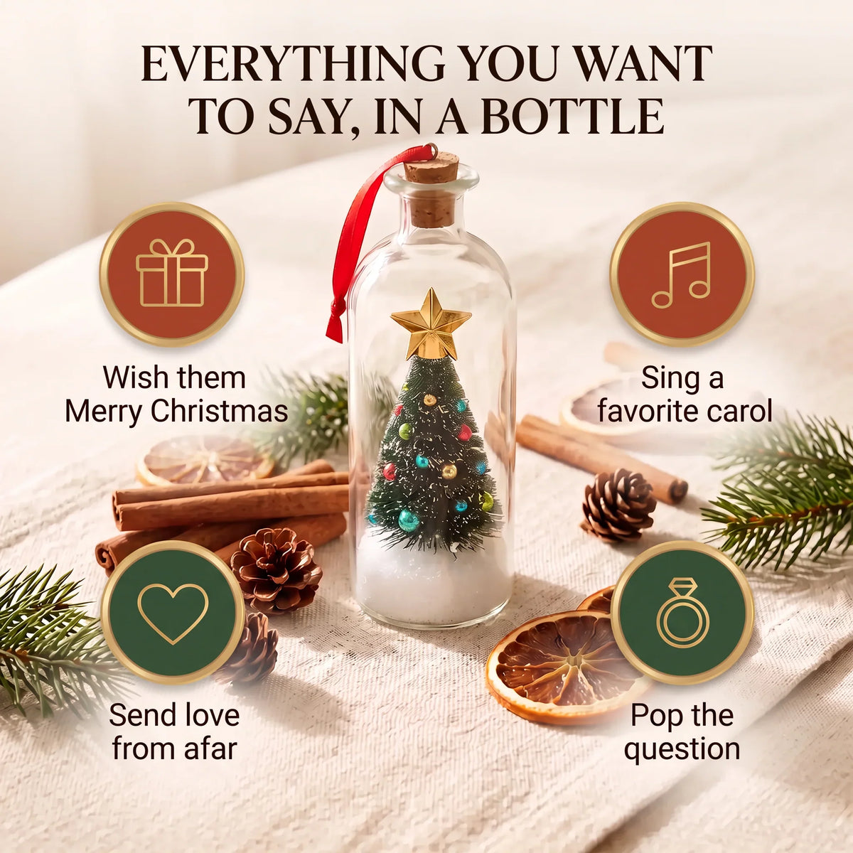 🎄Voice Recordable Ornament Glass Christmas Tree 🎁