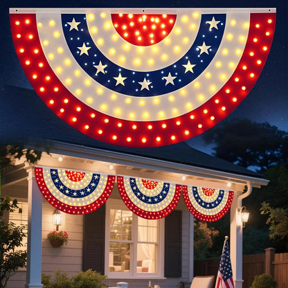3 x 6 Ft LED Patriotic Bunting Banner for America s 250th