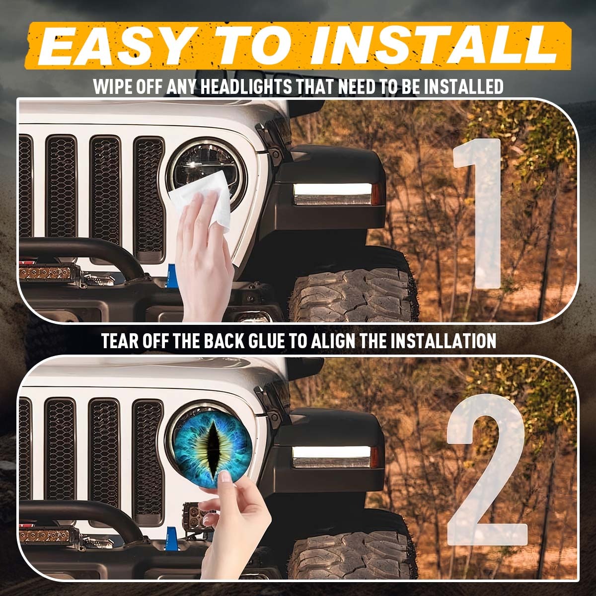 NOW Beast Eyes Car Headlight Stickers