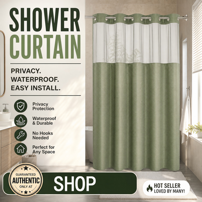 Finally, a shower curtain that actually keeps water IN no hooks, no leaks, waffle texture