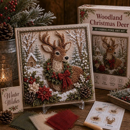 3D Christmas Fabric Poke Art Frame Kit