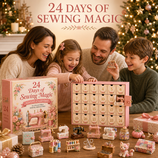24 Days of Sewing Magic Advent Calendar Christmas Countdown Gift with 24 Collectible Miniatures for Sewing Lovers