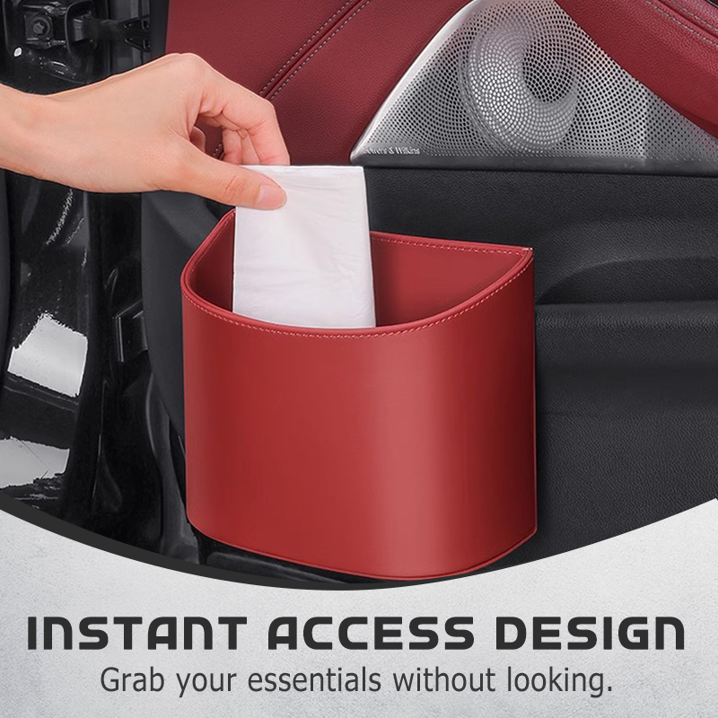 Leather Car Door Cup Holder Wide mouth opening, easy reach for drinks & phone