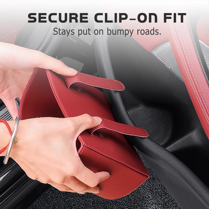 Leather Car Door Cup Holder Wide mouth opening, easy reach for drinks & phone