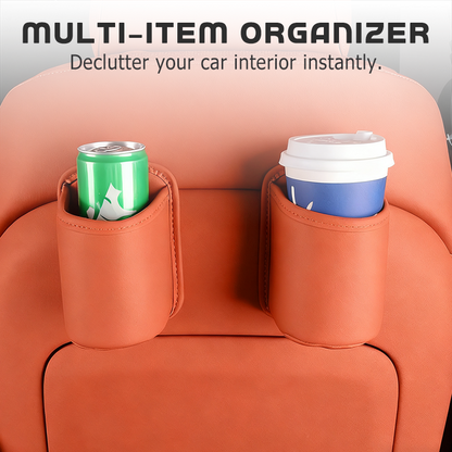 Leather Car Door Cup Holder Wide mouth opening, easy reach for drinks & phone