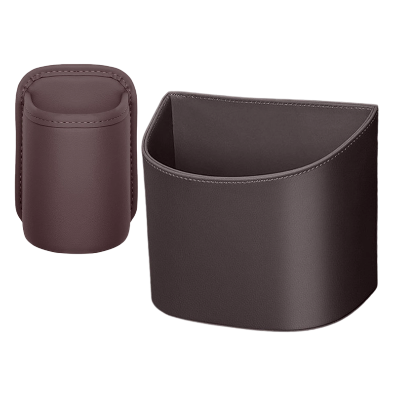 Leather Car Door Cup Holder Wide mouth opening, easy reach for drinks & phone