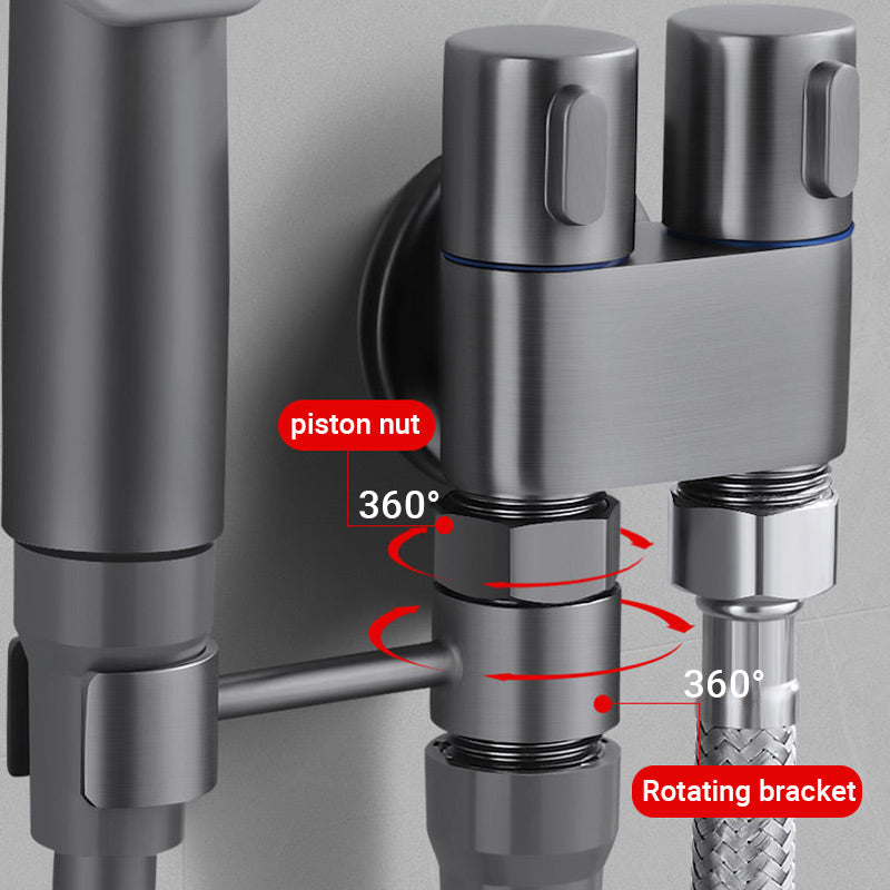 1-In-2-Out Dual Control Valve & Bidet Sprayer Set