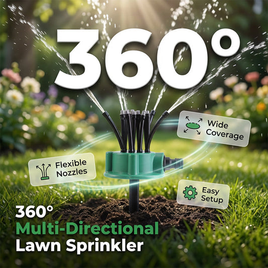 360 Multi-Directional Lawn Sprinkler Precision Garden Irrigation with Flexible Spray Nozzles