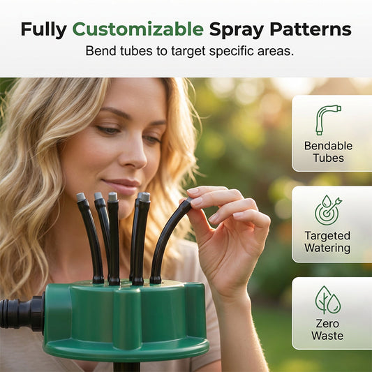 360 Multi-Directional Lawn Sprinkler Precision Garden Irrigation with Flexible Spray Nozzles