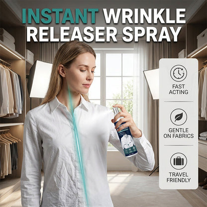 Instant wrinkle release no iron, travel-ready, static-free & fresh