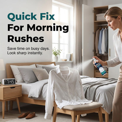Instant wrinkle release no iron, travel-ready, static-free & fresh