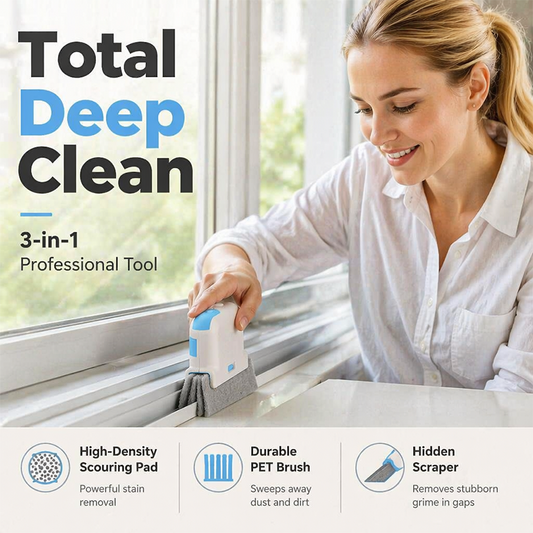 3-in-1 Window Track Deep Cleaning Tool Scrub, Brush & Clean Tight Gaps