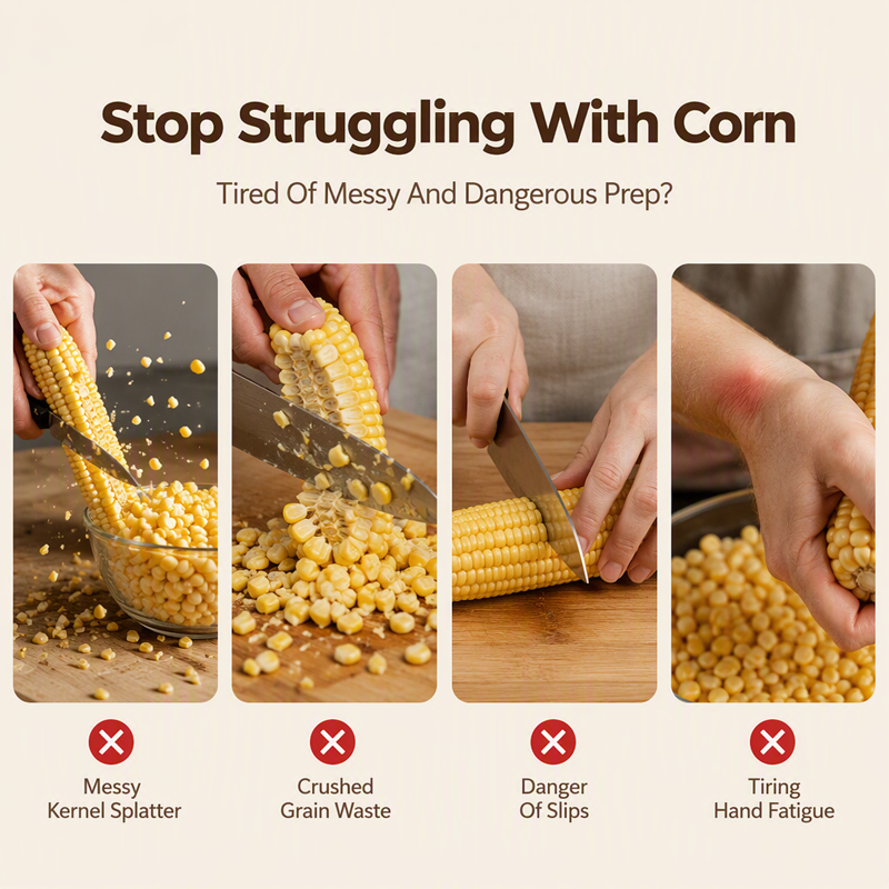 Portable Manual Corn Stripper Tool for Kitchen and Outdoors Strip Fresh Kernels in Seconds, No Electricity Needed!