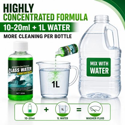 2026 Glass Concentrate 10ml makes 1L, cuts bugs & grime, streak-free