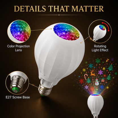 2026 Arrivals Turn Any Room Into a Christmas Wonderland! 16-Pattern Rotating Projector Bulb