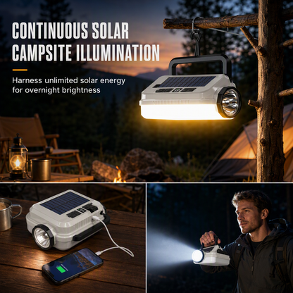 Solar Camping Lantern Dual Light & Emergency Power Bank