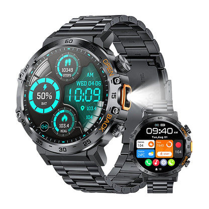 Outdoor Smartwatch Rugged, LED Flashlight & Bluetooth Calling For Sports, Fitness & Adventure