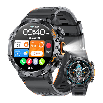 Outdoor Smartwatch Rugged, LED Flashlight & Bluetooth Calling For Sports, Fitness & Adventure