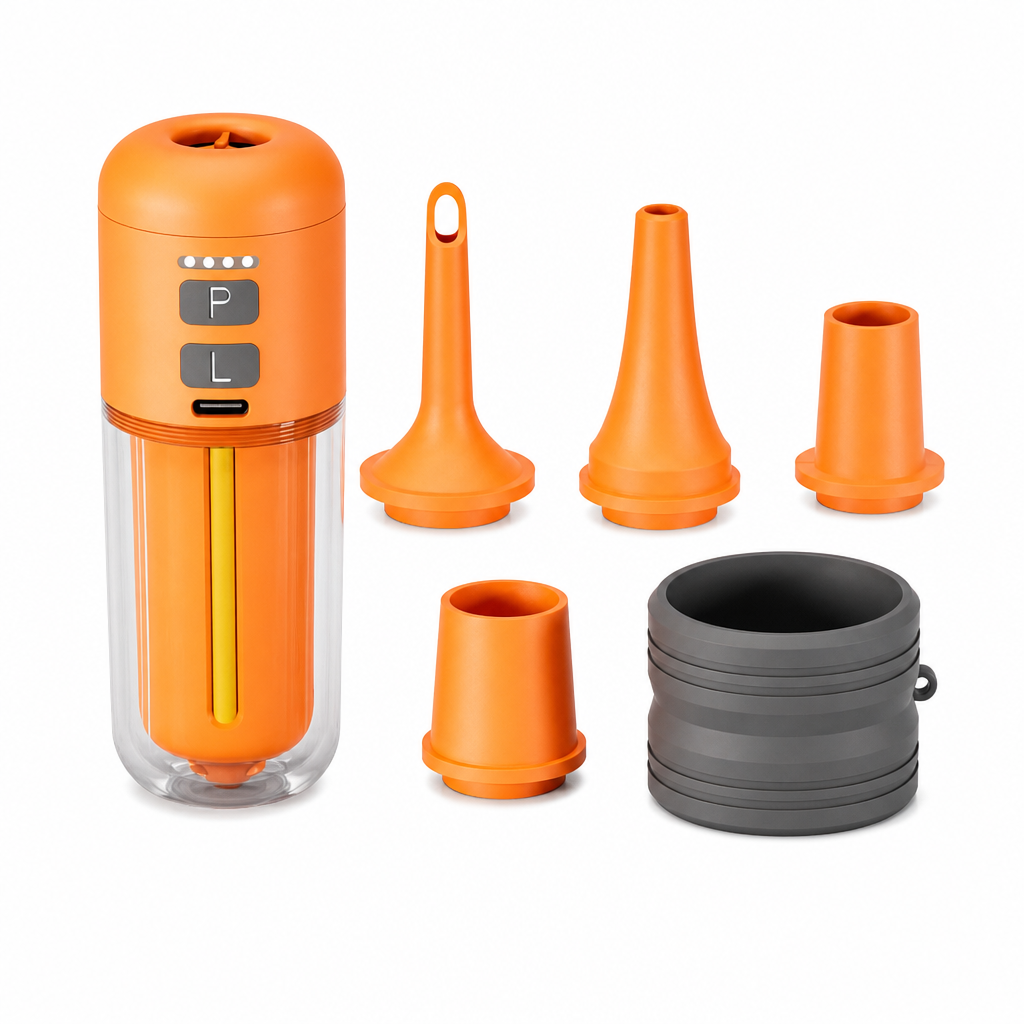 Portable Outdoor Air Pump and Deflator with Emergency Light Ambient Light and SOS Function for Pool Floats Inflatable