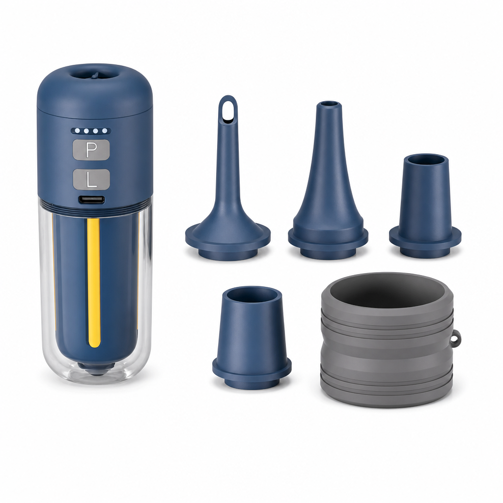 Portable Outdoor Air Pump and Deflator with Emergency Light Ambient Light and SOS Function for Pool Floats Inflatable