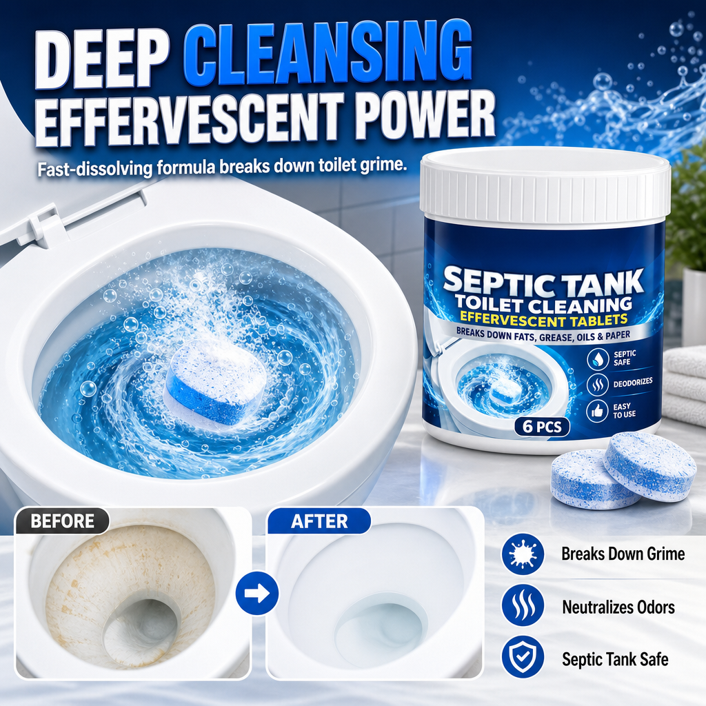 Effervescent Toilet Cleaning Tablets Drop, Fizz & Refresh