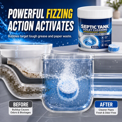Effervescent Toilet Cleaning Tablets Drop, Fizz & Refresh