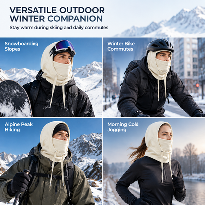 2026! 3-in-1 Winter Balaclava windproof fleece covers head, neck, face & ears. Adjustable fit for skiing
