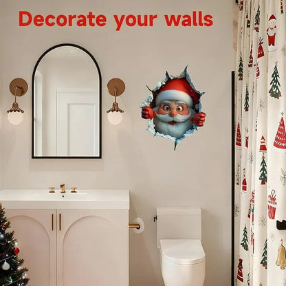 3D Christmas Santa Wall Decals – 5 Pack