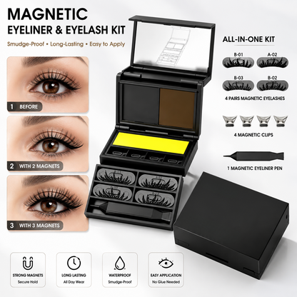 3-in-1 Eyeliner & Lash Stamp Kit Wing, Bottom Lashes & Liner, Waterproof, Beginner-Friendly