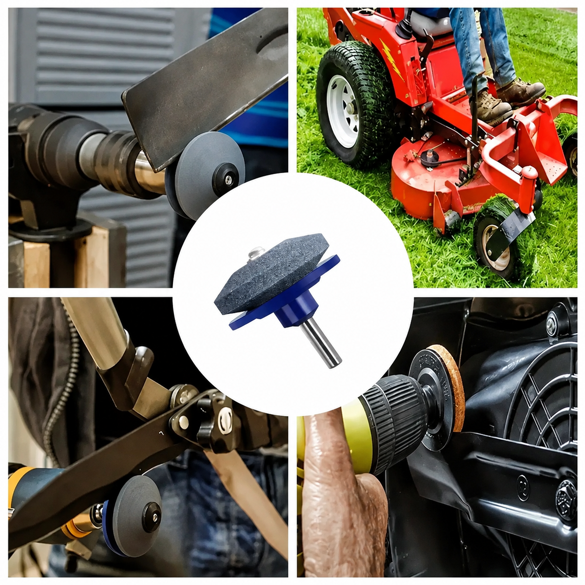 Mower Blade Sharpening Attachment Fits Most Drills, Fast & Simple