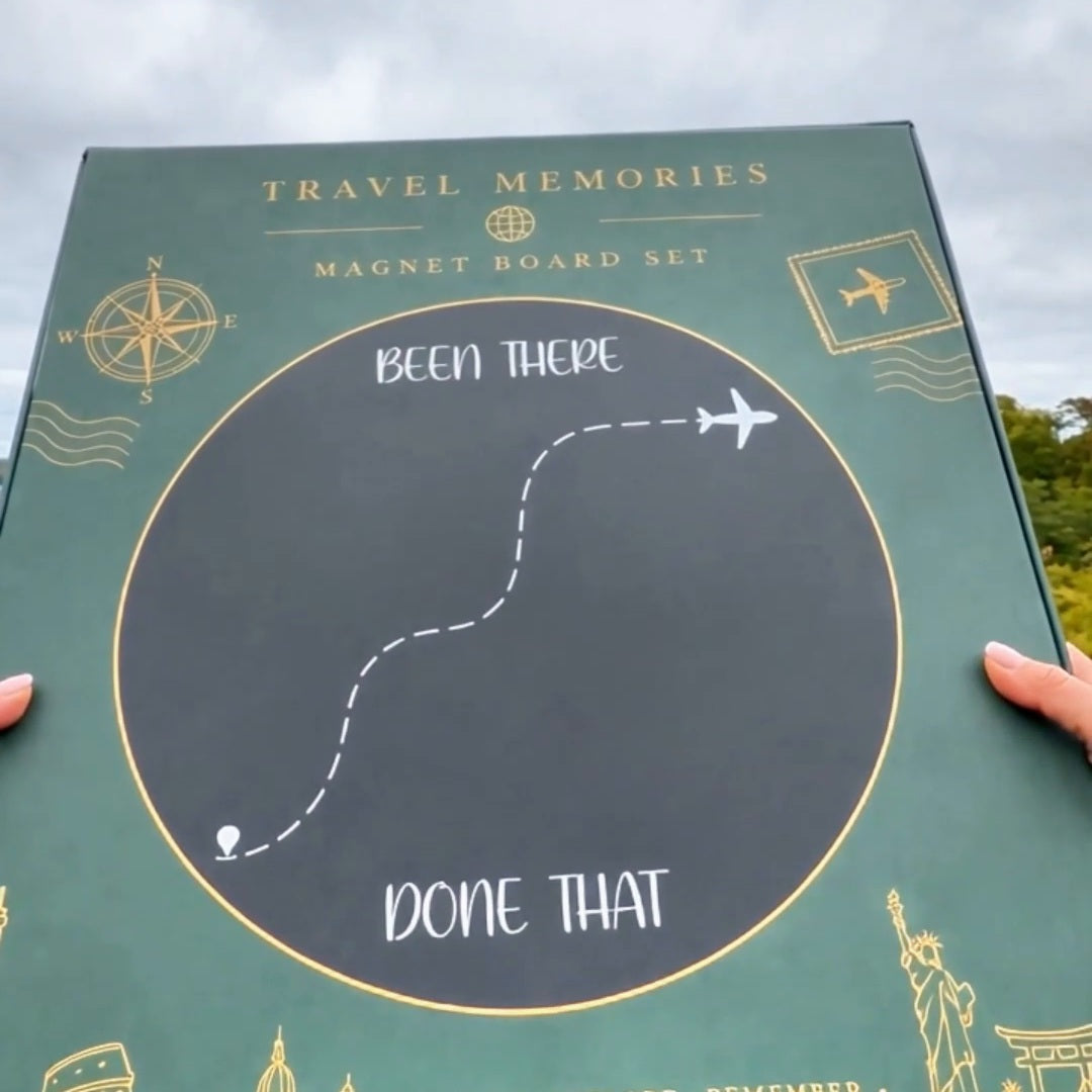 Been There, Done That Travel Magnet Display Board Round Souvenir Magnet Wall Organizer
