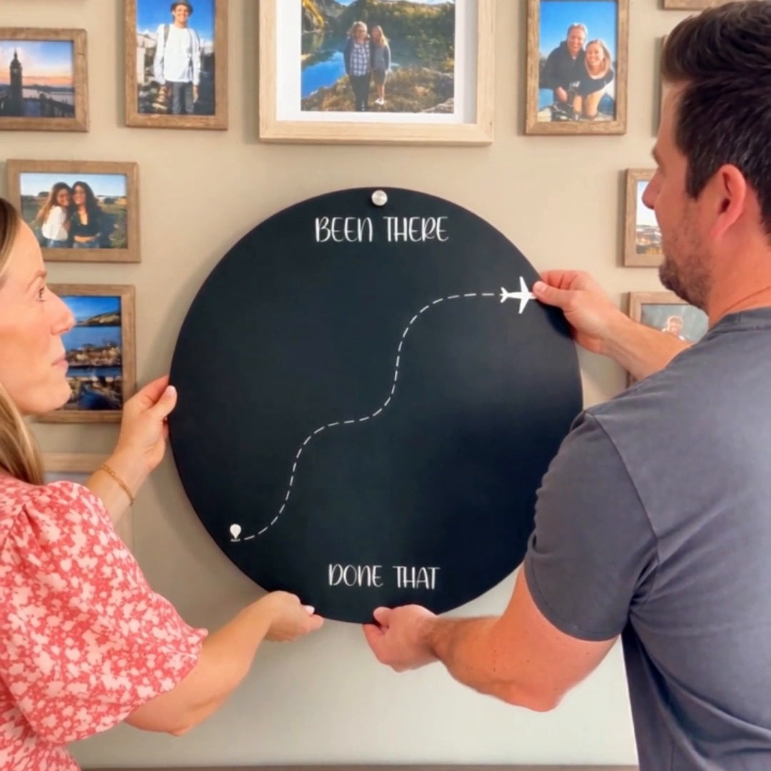 Been There, Done That Travel Magnet Display Board Round Souvenir Magnet Wall Organizer
